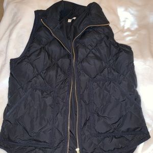 Black JCrew Vest with Gold Zipper